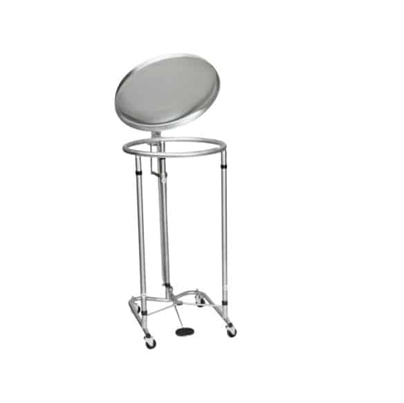 Blickman Chrome Tilt-Top Foot-Operated Hamper w/Casters | 2118