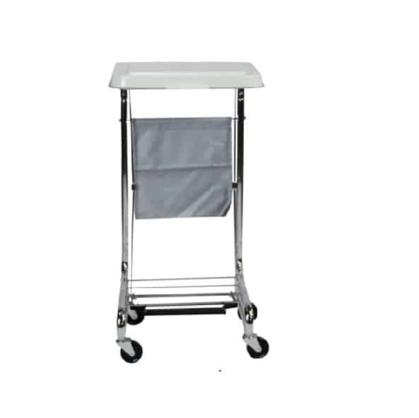Blickman Chrome Step-On Hamper w/Lid & Casters | 2010 - Image 2
