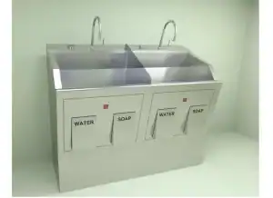 Blickman Pedestal Mounted Double-Bay Infrared Sink | 9882SSP