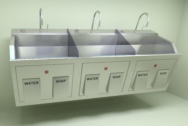 Blickman Wall Mounted Triple-Bay Infrared Sink | 9883SSW