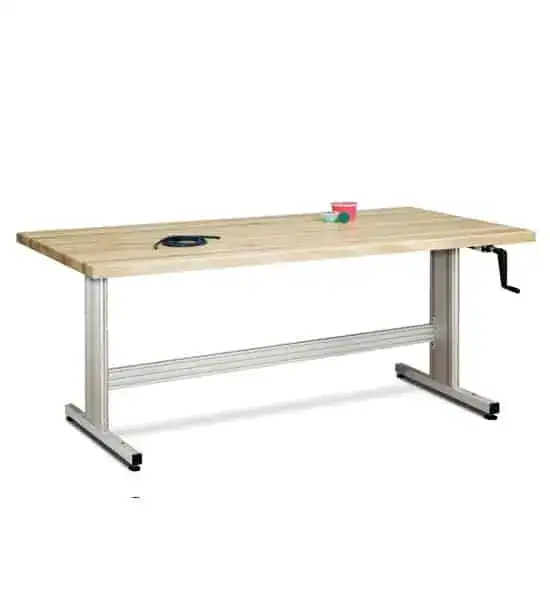 Clinton 48″L Maple Therapy Table w/Hand Crank Height Adj | 7445M