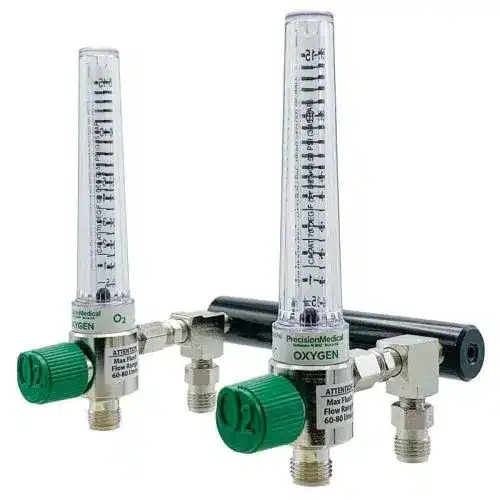 Precision Medical Chrome Flowmeter T Branch