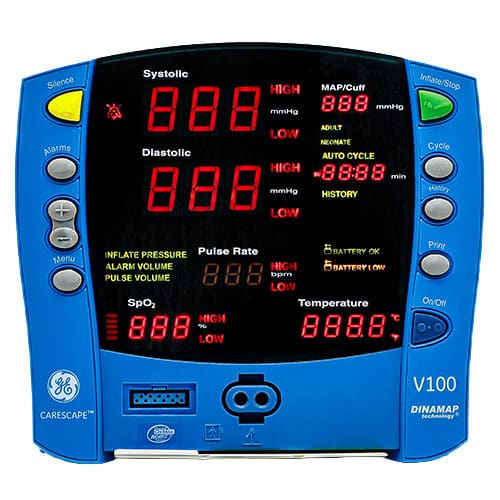 GE Dinamap CARESCAPE V100 Vital Signs Monitor – Refurbished, Venture Medical Requip.