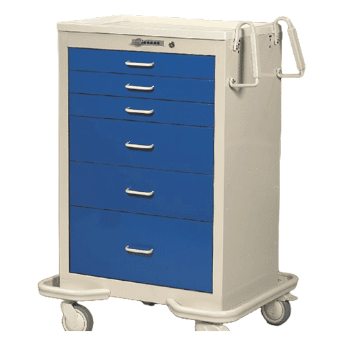 MPD Standard 6 Drawer Anesthesia Cart w/ Push Button Lock | MIT-630 - Image 2