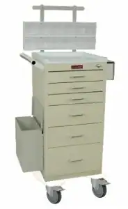 Harloff 6 Drawer Phlebotomy Cart Pkg w/Break-away Lock | 3256BPB