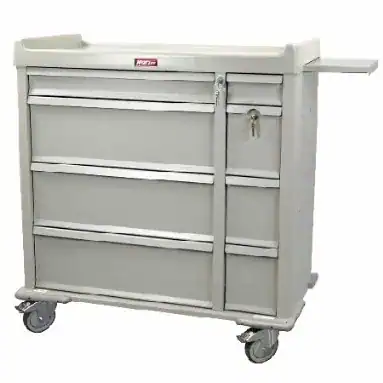Harloff OptimAL All Aluminum Punch Card Medication Cart w/Key Lock | AL600PC