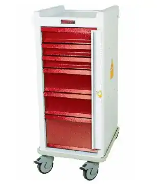 Harloff MR-Conditional Narrow 6 Drawer ER Cart w/Breakaway Lock Standard Pkg | MRN6B