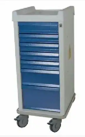 Harloff MR-Cond. Narrow 7 Dr. Anesthesia Cart w/Standard Pkg & Key Lock | MRN7K