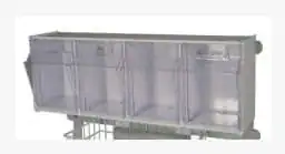 Harloff MR-Conditional Cart Accessory – 4 Compartment Tilt Bin w/Mounting Clip | MR-4TILT