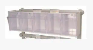 Harloff MR-Conditional Cart Accessory – 5 Compartment Tilt Bin w/Mounting Clip | MR-5TILT