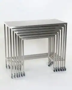 MCM Set of Six, Stainless Steel Nesting Tables | MCM 560