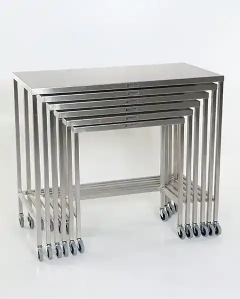 MCM Set of Six, Stainless Steel Nesting Tables | MCM 560
