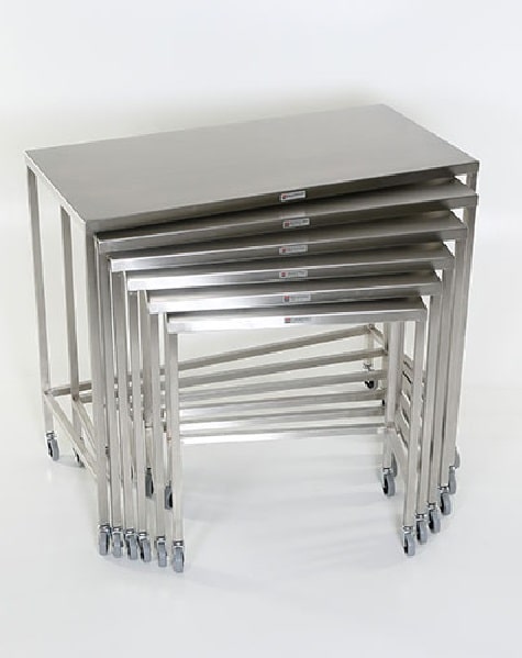 MCM Set of Six, Stainless Steel Nesting Tables | MCM 560 - Image 4