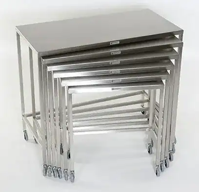 MCM Set of Six, Stainless Steel Nesting Tables | MCM 560 - Image 2
