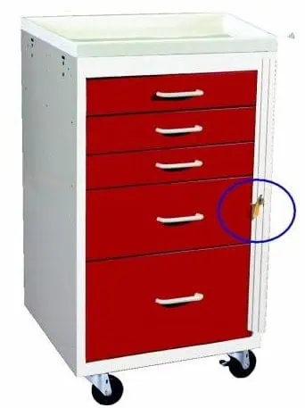 MPD Mini 5 Drawer Emergency Cart w/Breakaway Lock | MCC-524