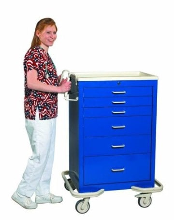 MPD Standard 6 Drawer Mobile Anesthesia Workstation Cart w/Key Lock | MKS-630 - Image 2