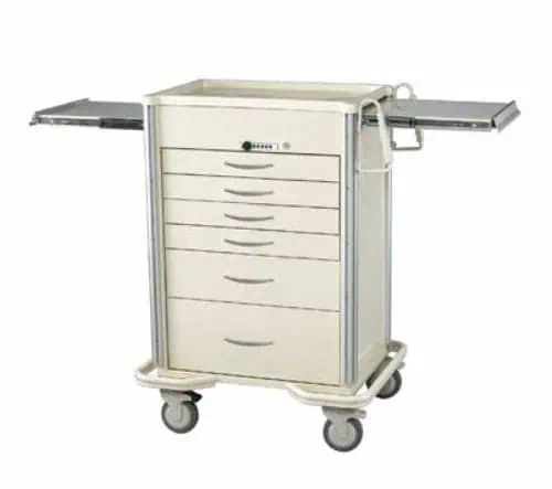 MPD Select 6 Drawer Aluminum Anesthesia Cart w/ Push Button Lock | SIS-627A