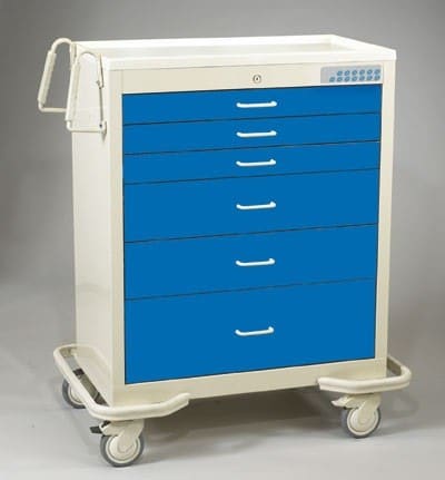 MPD Wide Aluminum 6 Drawer Cart w/Electronic Lock | WET-630A-CCB - Image 2