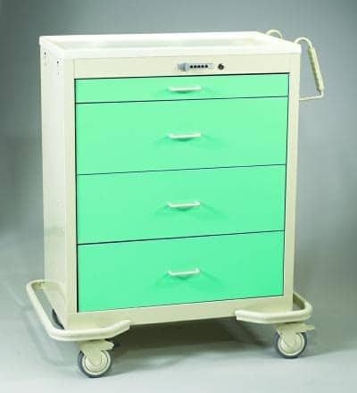 MPD Wide Aluminum 4 Drawer Cart w/Push Button Lock | WIT-430A - Image 2