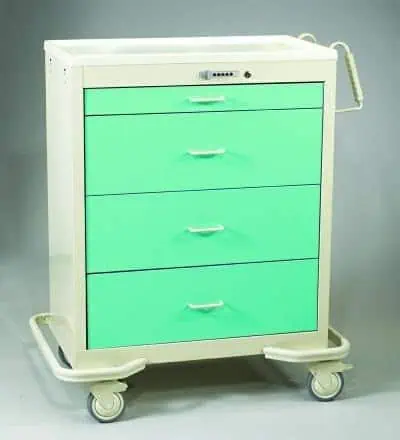 MPD Wide Aluminum 4 Drawer Cart w/Push Button Lock | WIT-430A