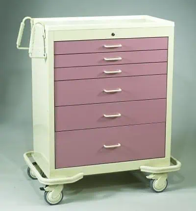 MPD Wide AL 6 Drawer Cart w/Push Button Lock | WIT-630A