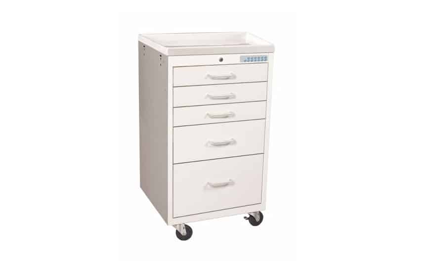 MPD Mini 5 Drawer Anesthesia Cart w/ Electronic Lock | MME-524-B - Image 2