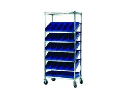 MPD Mobile Slanted Wire Shelving Unit | WRS-730M