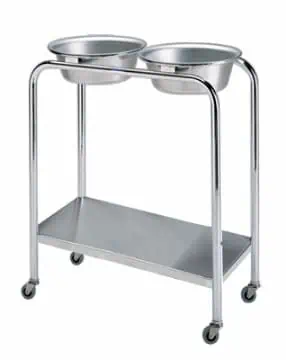 Pedigo SS Double Basin Stand with Shelf | P-1079-W/S-SS