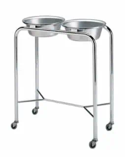 Pedigo Chrome Basin Stand w/ Double Stainless Steel Basins | P-79