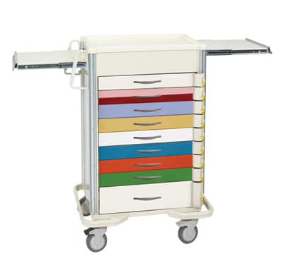MPD Select 9 Drawer Aluminum Emergency Cart | SBT-9BA-PED - Image 2