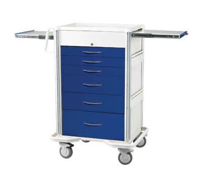 MPD Select 6 Drawer Aluminum Anesthesia Cart With Key Lock | SKT-630A - Image 2