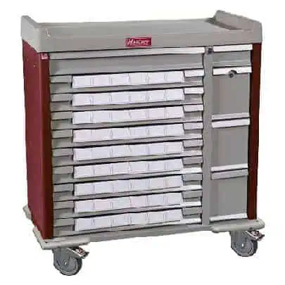 Harloff Standard Line 54 Bin Medication Cart w/Key Lock | SL54BIN3