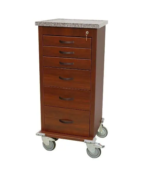 Harloff Mini Wood Vinyl Al Anesthesia Cart | WV3256K-CM