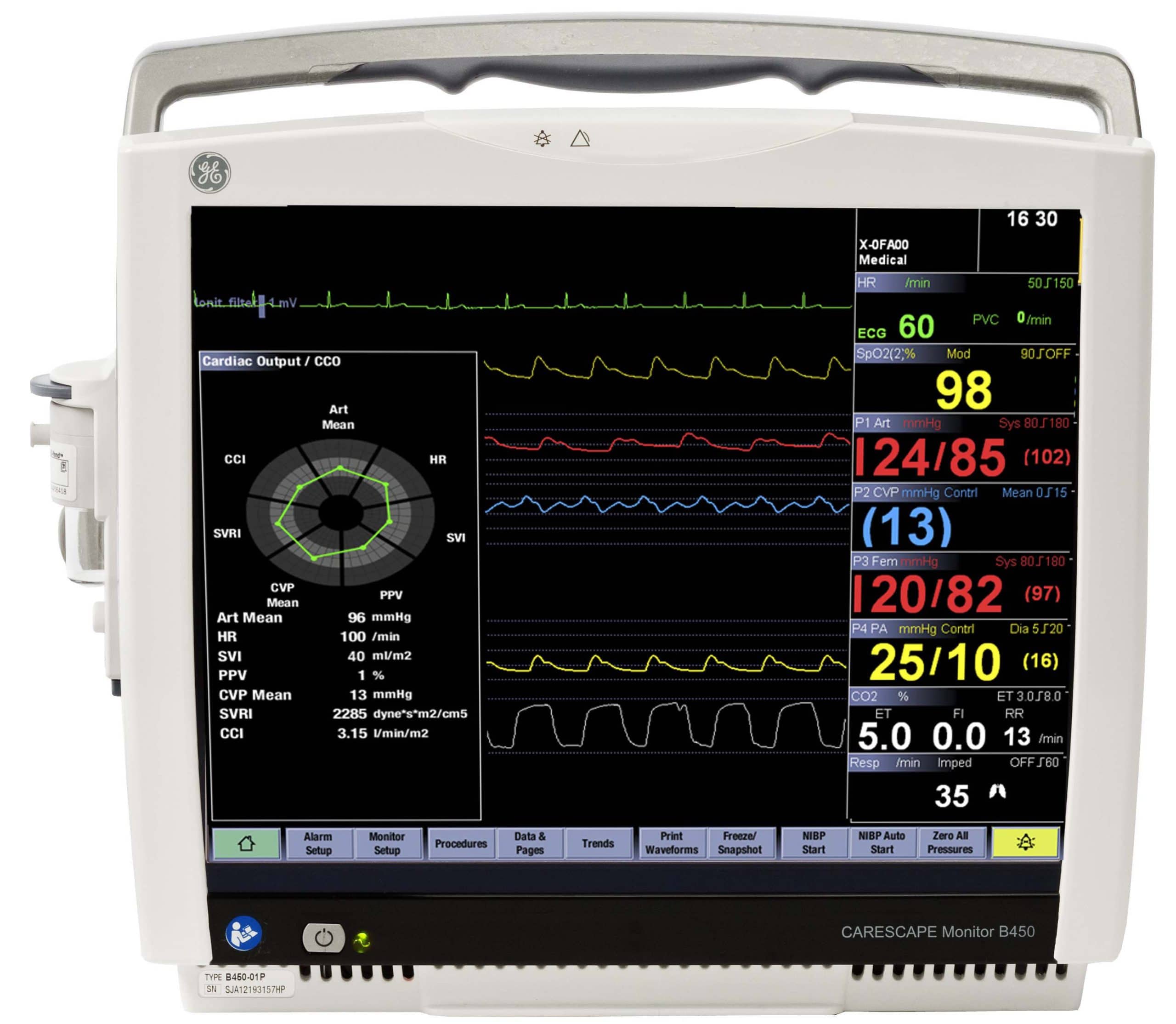 GE Carescape B450 Patient Monitor with Co2 – Refurbished, Venture Medical Requip.